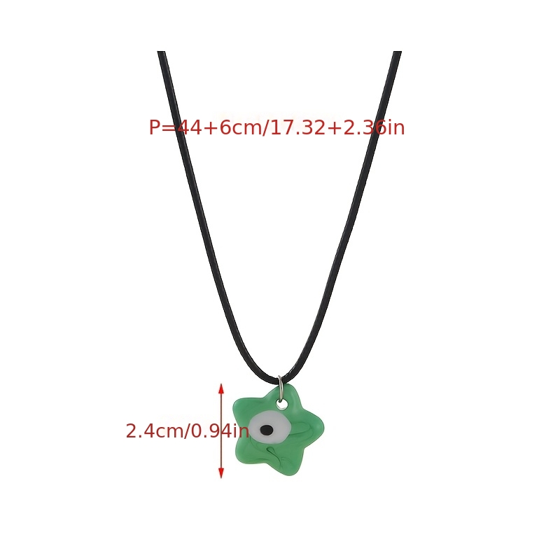 Bohemian Nautical Style Ceramic Pentagram Eye Pendant Necklace