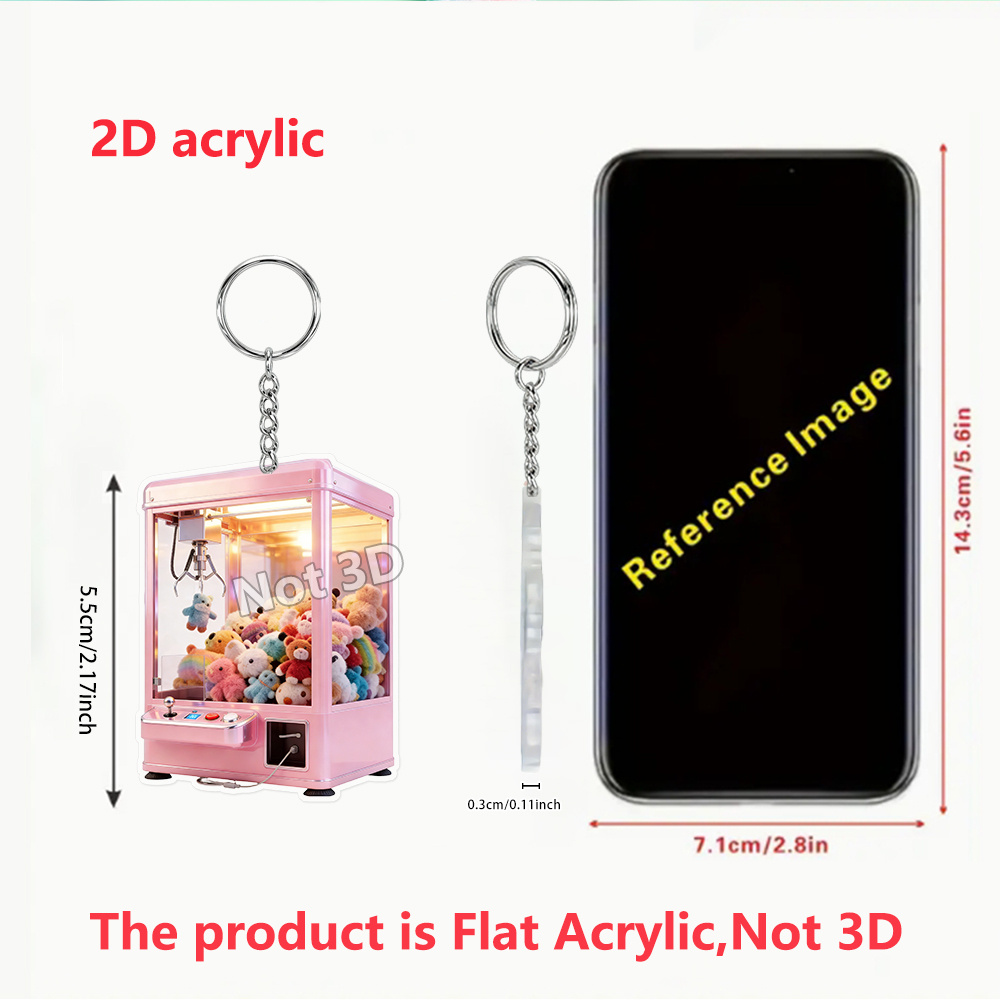 TEMU Plat 2D, 1 pièce Porte-clés 2D en acrylique, pendentif créatif, breloque de sac, pour , , fête d'anniversaire