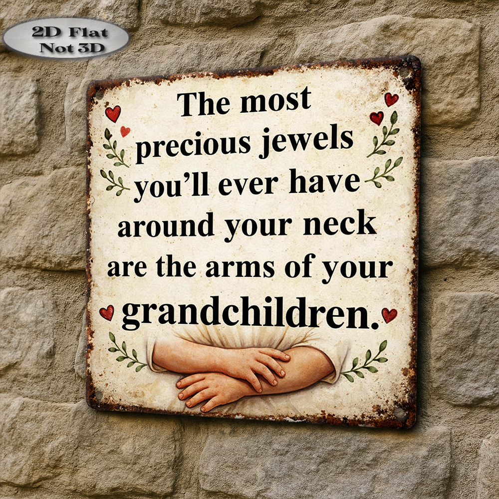 2d flat 2d flat 1pc vintage style wooden sign outdoor decorative wall plaque grandchildren are     quote decor living room bedroom home wall decoration plaque   gift for grandparents 2d flat design 8 inches