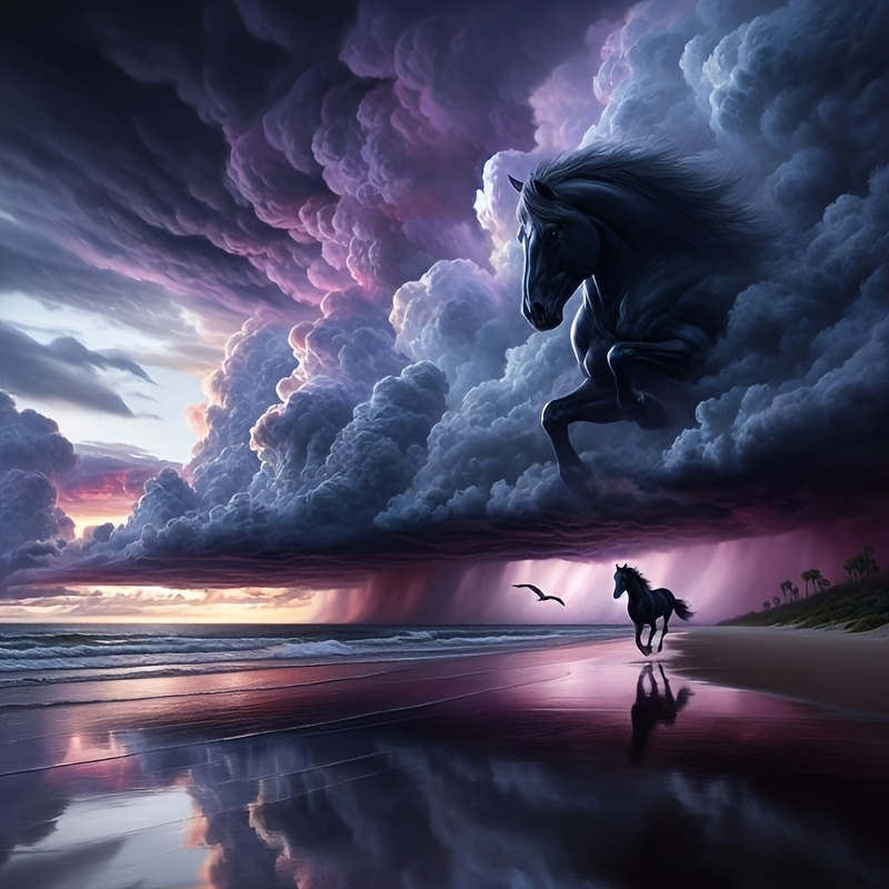 

Horse On Beach Diy Diamond Painting Kit - Drill Canvas, Acrylic, Animal Theme - Ideal For Wall Decor, Perfect Birthday Gift,