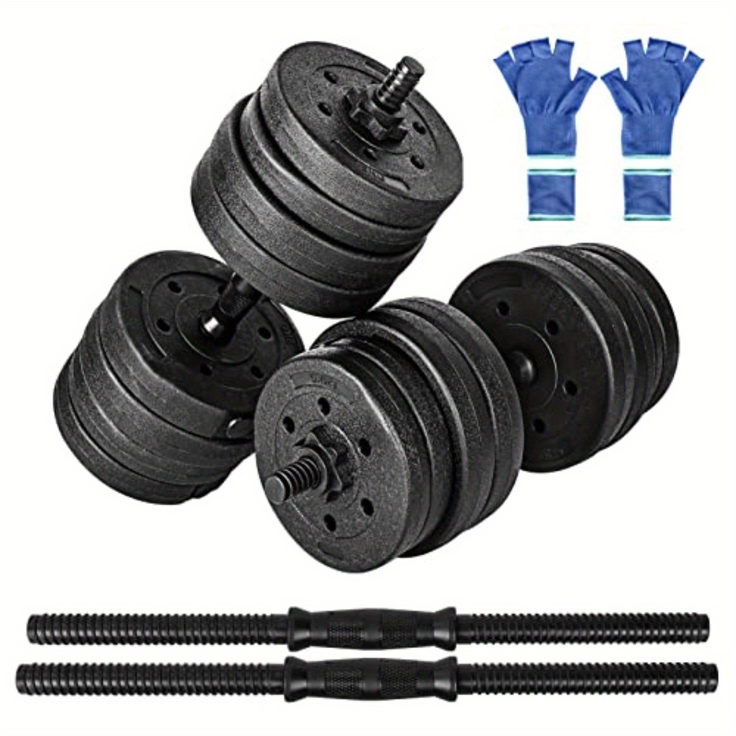 30kg Dumbbells Set Adjustable Barbell Hand Weight Lifting Training For Home Gym Strength Exercise Bodybuilding (including Gloves)