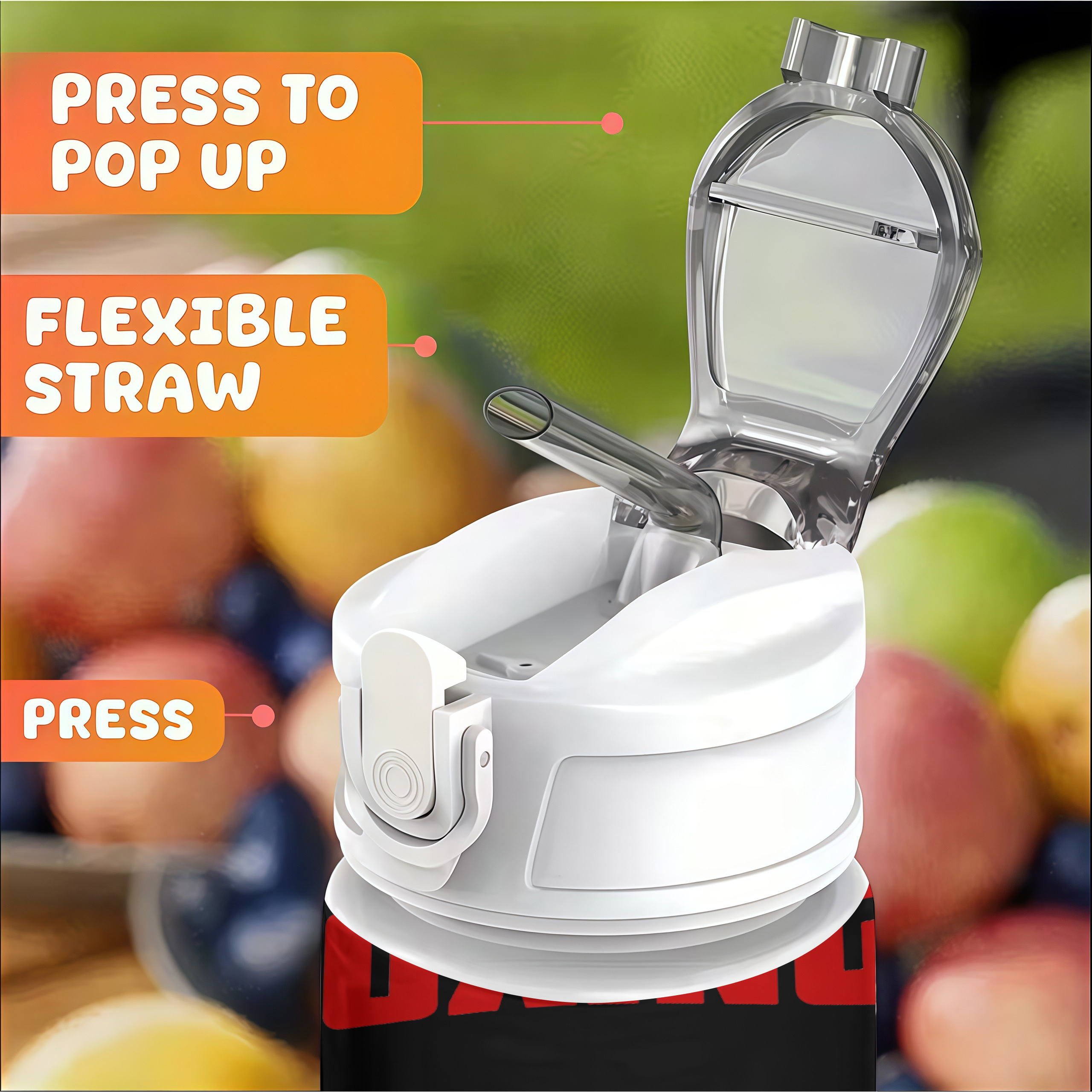 1pc Bouteille d'Eau Sportive en Plastique 750ml/26oz, Design Créatif Élément de Boxe, Imprimé Mignon, Couvercle Pop-Up Étanche, Léger, Durable, Grande Capacité, Réutilisable, Idéal pour Bureau, Gym, Sports Extérieurs, Yoga, Course, Halloween, Noël, Saint-Valentin, Thanksgiving, Cadeaux