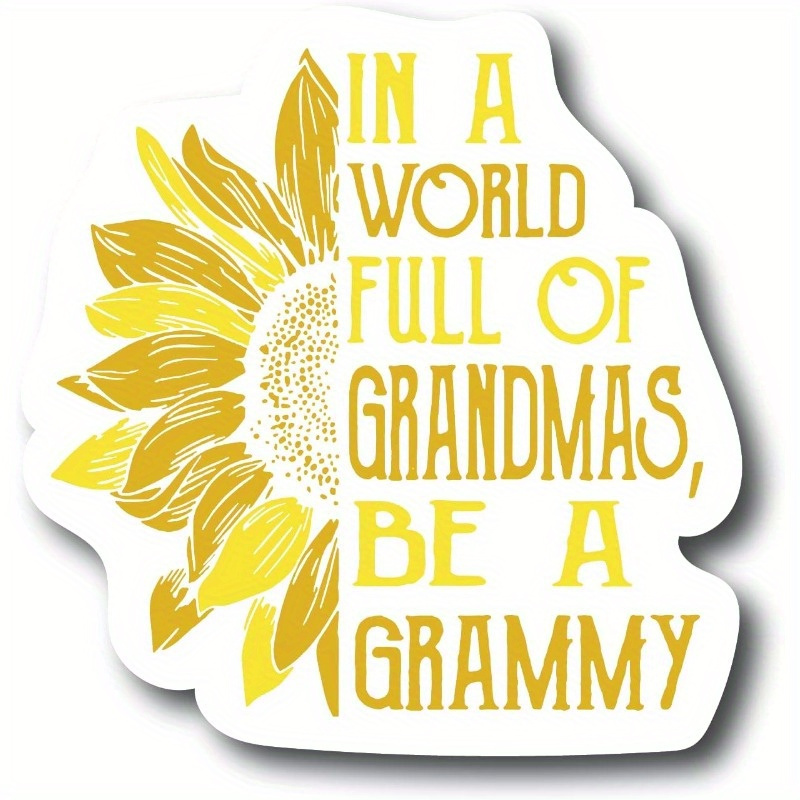 

2-pack "be A Grammy" Sunflower Fridge Magnets, 4.25-inch Pvc, Humorous Grandma-themed Magnets For Refrigerators, Dishwashers, Whiteboards, Toolboxes, Cars & Trucks - Pm879