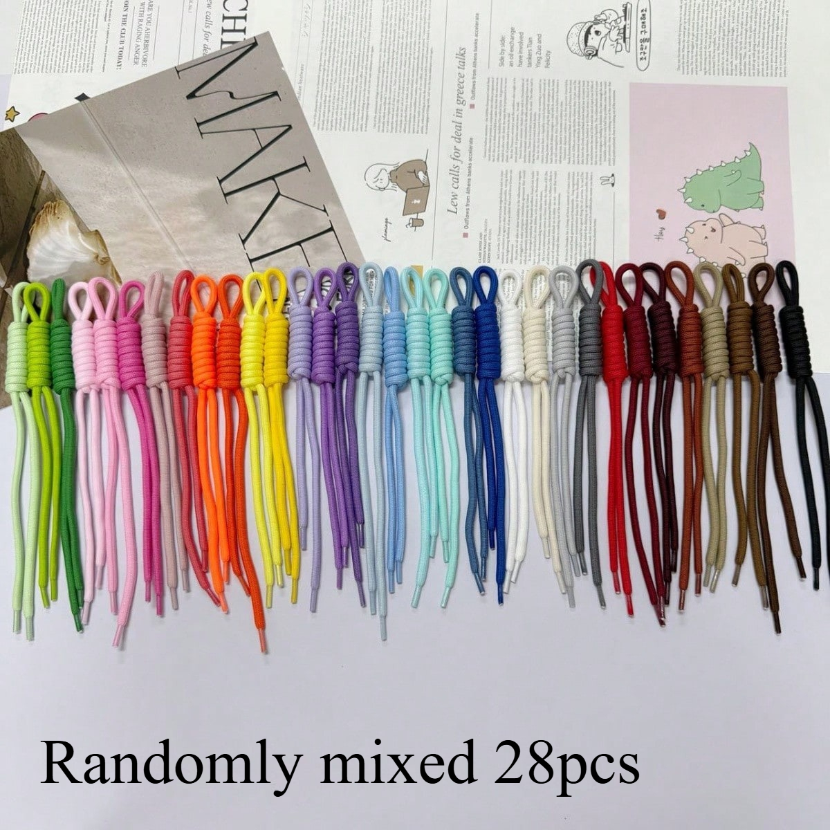 TEMU Random Mixed Nylon Rope Hand Knitting Kit, Suitable For Backpack Additions Craft Materials And Handmade Jewelry Making, Perfect Valentine's Day