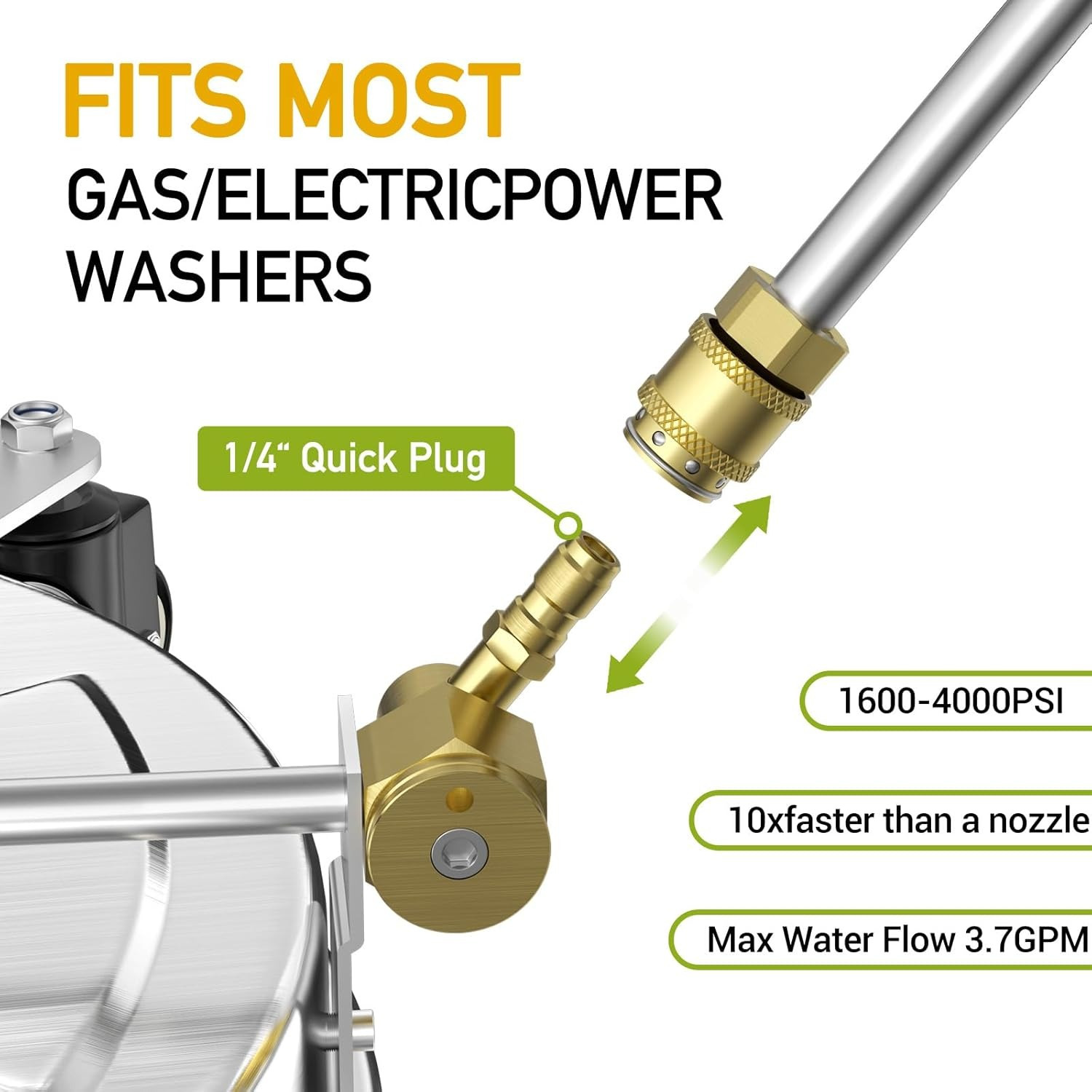 Nettoyeur Surface 14 Pouces Nettoyeur De Surface Haute Pression Hanured 14" - 4 Roues - Pour Béton, Terrasse, Allée - Compatible 2000-4000 PSI Accessoire Karcher Nettoyage Béton