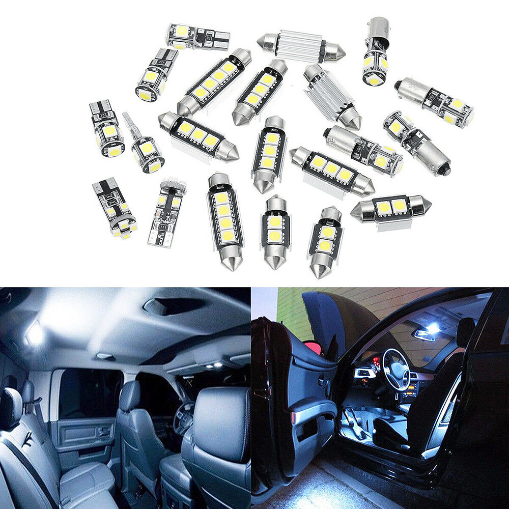 21pcs Universal Car Interior White Lights | Vehicle Truck Dome Door Trunk License Plate Luggage Lamp Indoor Reading Light Mixed Additions, Uncharged, Applicable For In-car Use Only