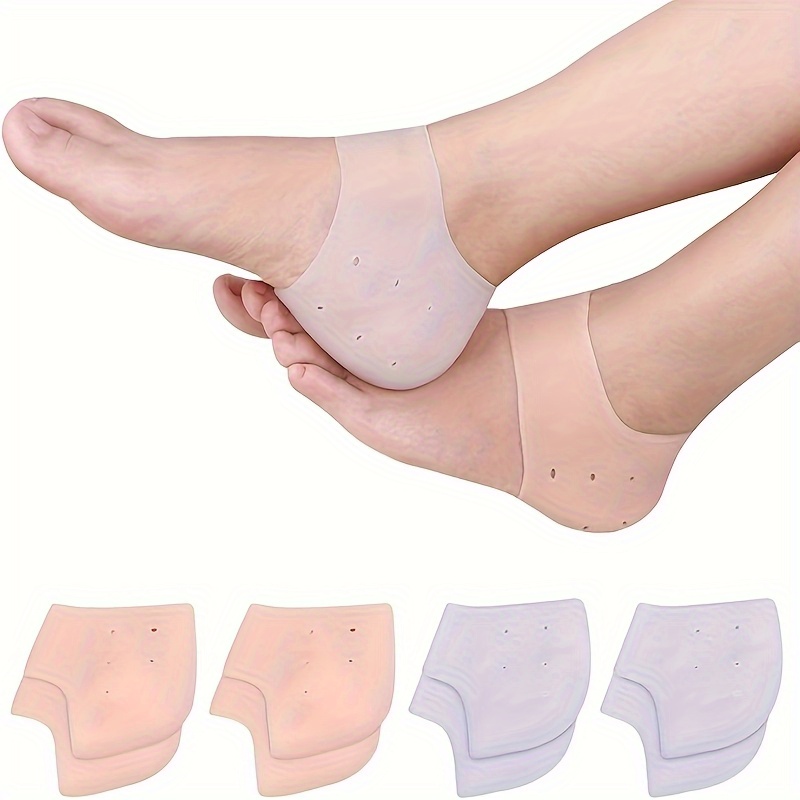 4pcs set   of silicone anti crack   protectors moisturizing anti abrasion heel covers dry cracked   care pads