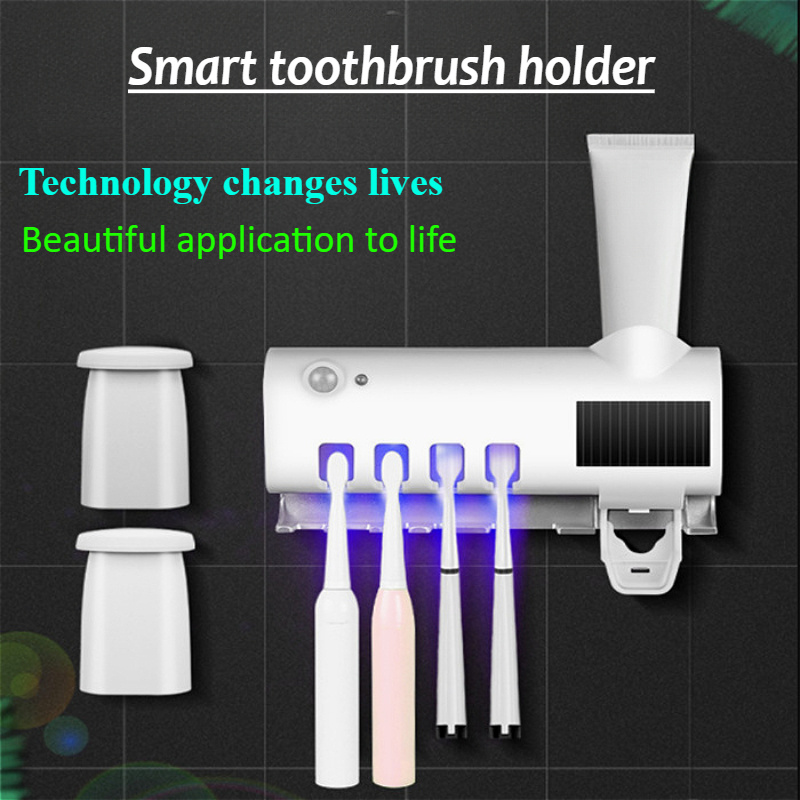 

-mounted Toothbrush & Toothpaste Dispenser - Usb Rechargeable, -saving 9 For