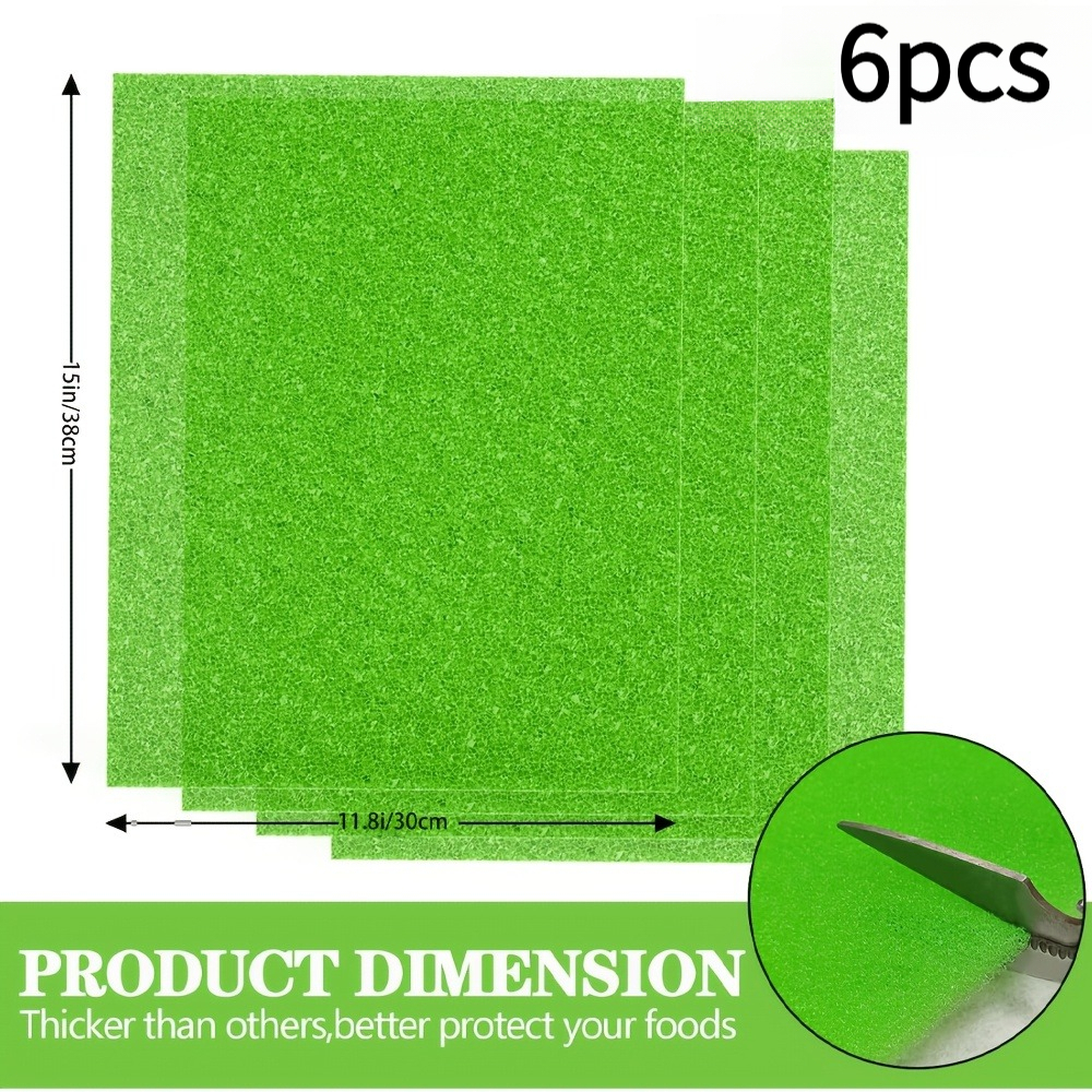 TEMU 6-pack Fridge Fruit Vegetable Fresh Keeping Mats, Washable Reusable Refrigerator Drawer Shelf Storage Liners