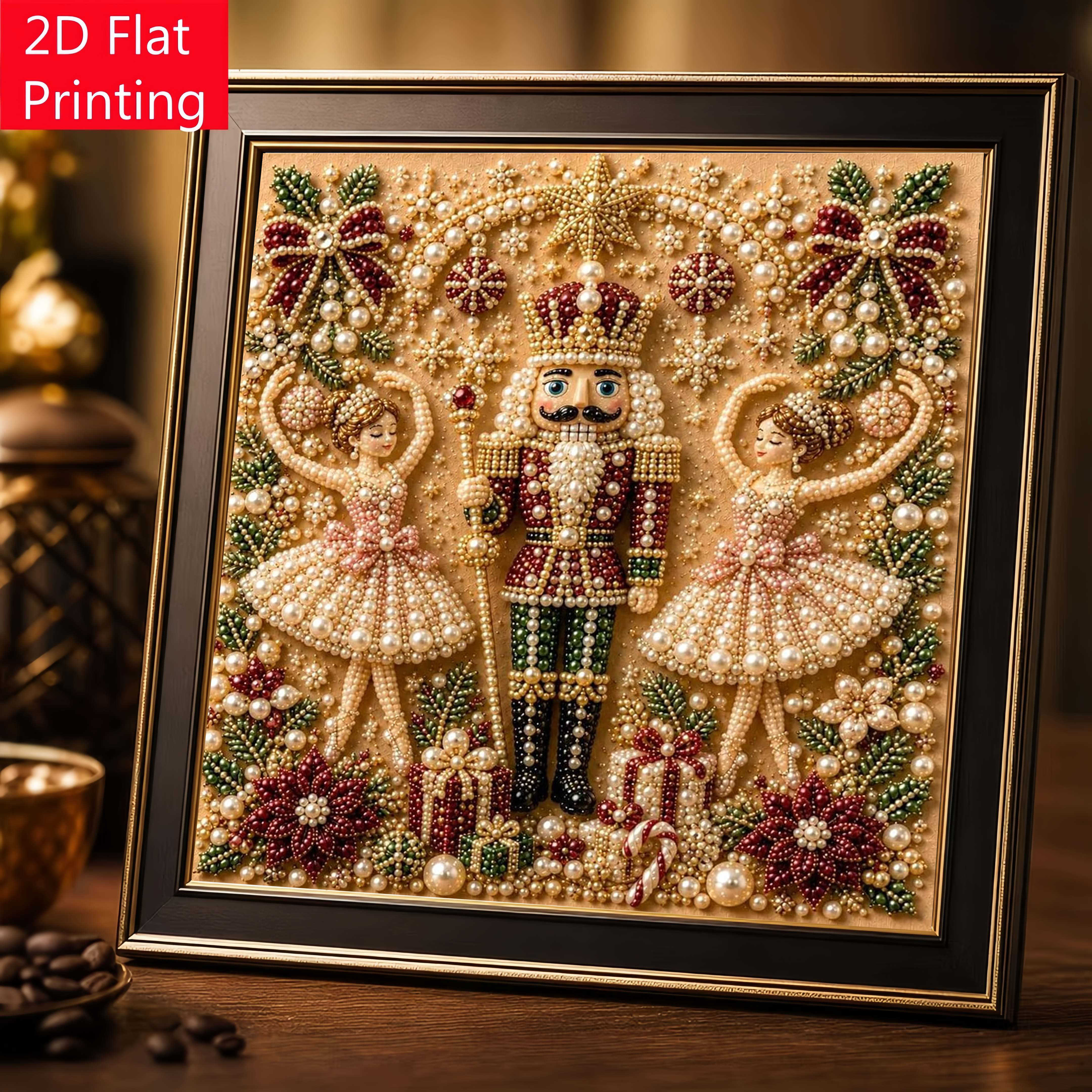 TEMU 2d Flat Christmas Pearl Kits, Christmas Themed Pearl Diamond Painting Sets, Pearl Painting Decoration Art, Of Crafting, Perfect Christmas Gift
