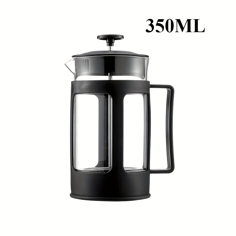 TEMU 350/600ml Pressed Pot With Filter, Stainless Steel Glass Coffee Pot, Heat-resistant And Durable, Easy To Clean, Coffee Pot Cup, Home Brewing,