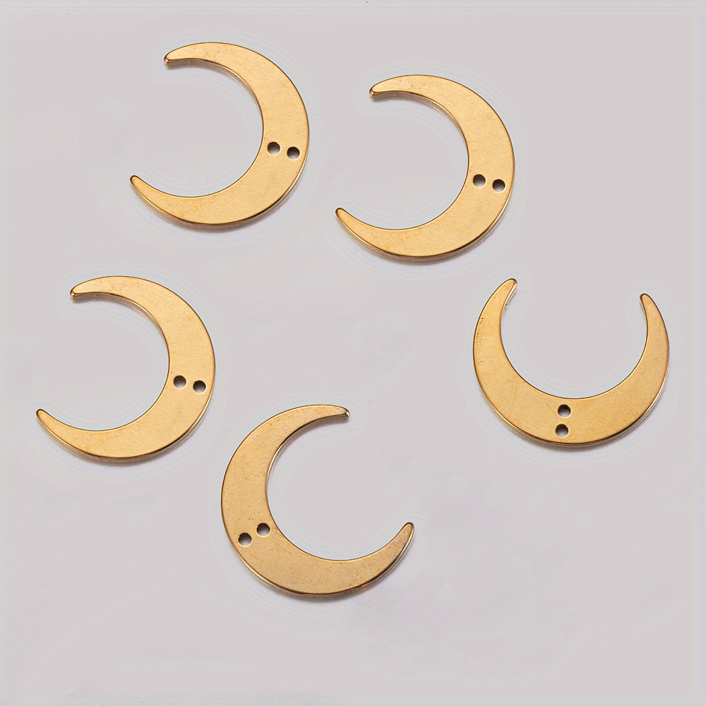 TEMU Lot de 5 attaches de pendentif en acier inoxydable à double trou pour breloques de boucles d'oreilles à pompons