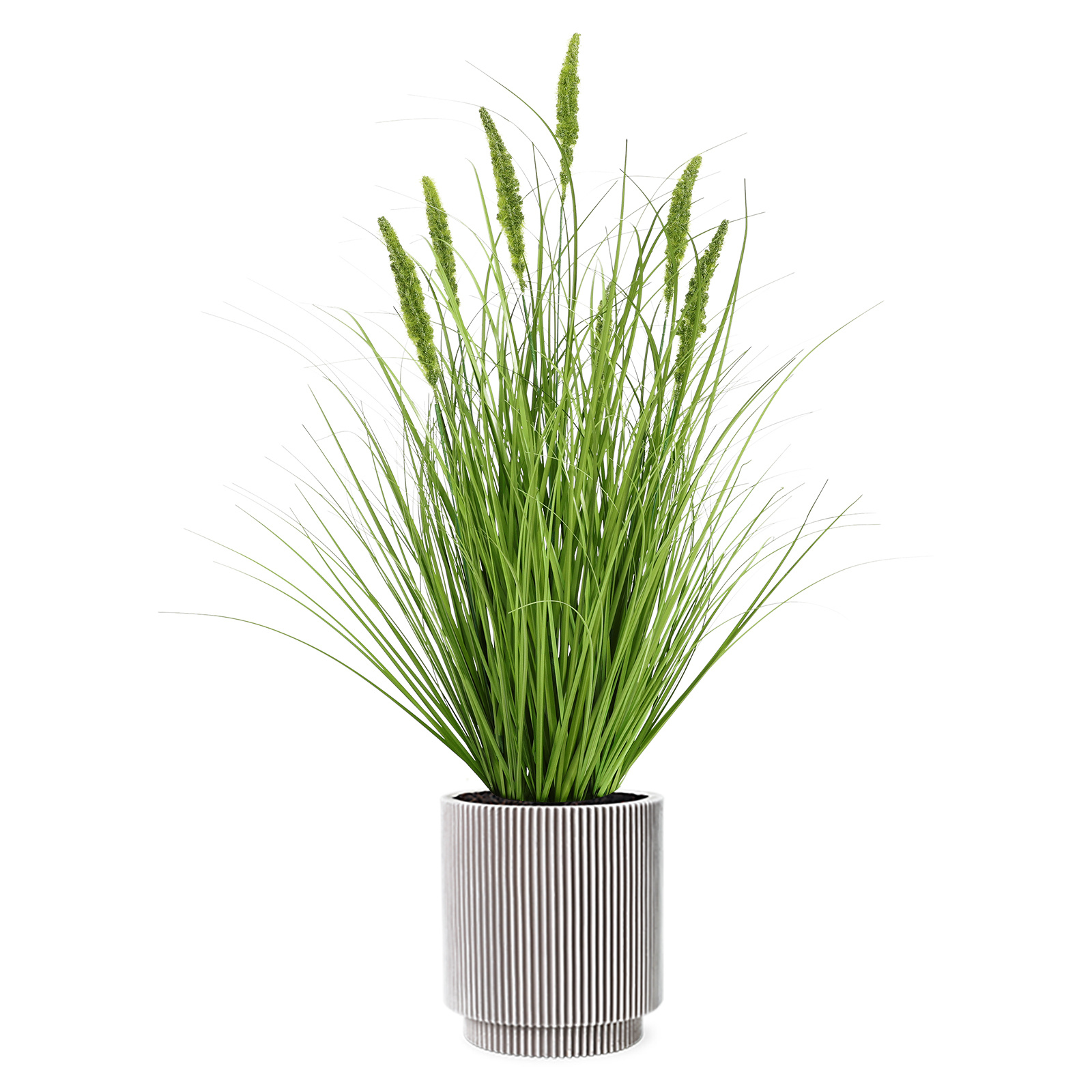 Freestanding Artificial Cat-tail Grass Plants, 35. 43in Potted Decorative Grass, Artificial Greenery Grass For Home, Living Room, Study Room, Porch, Balcony