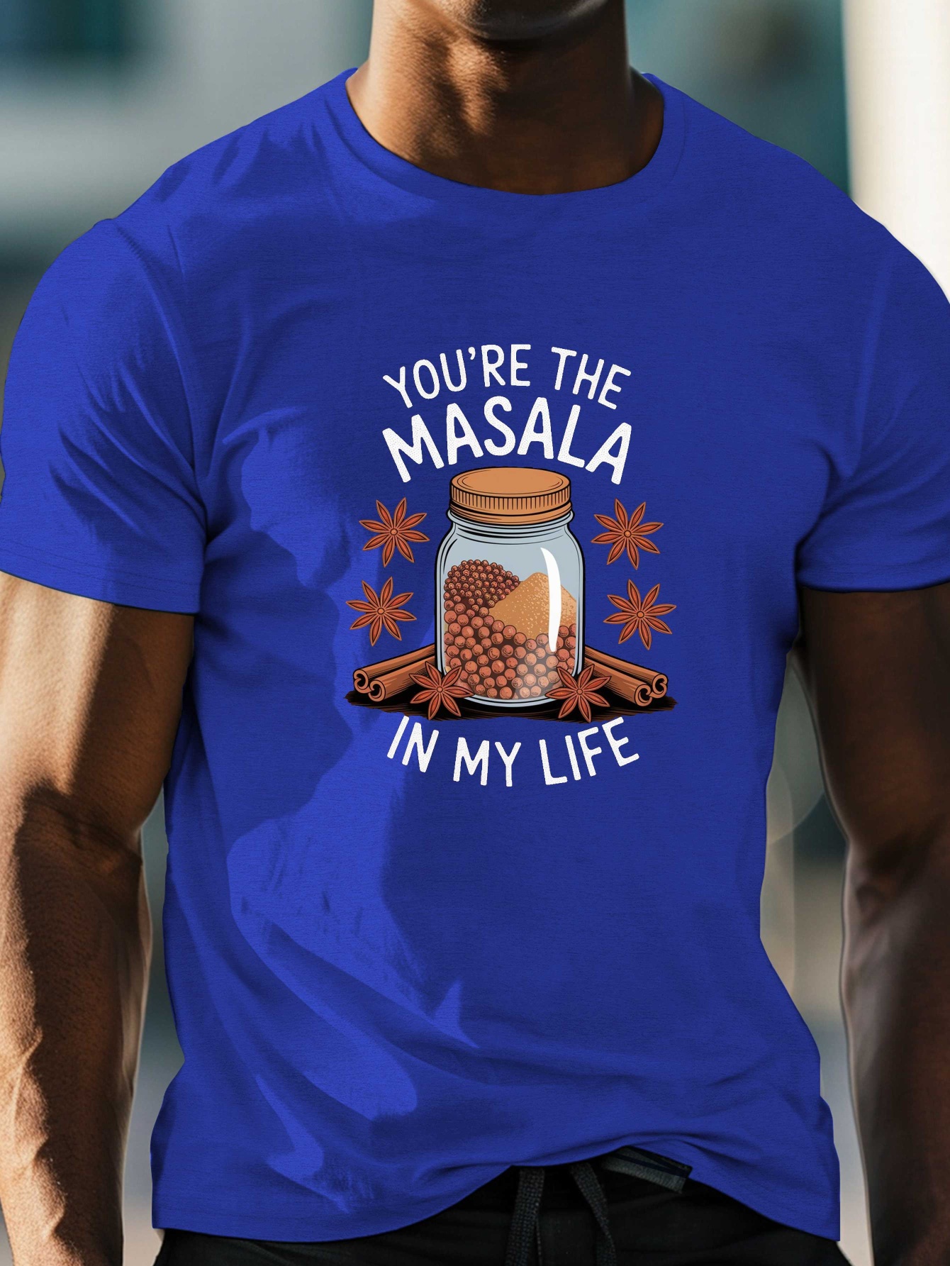 Men's Indian -Themed T-Shirt - "You're The Masala In My Life" Print with Curry Powder & Chili Peppers - Lightweight Summer Casual Crew Neck Short Sleeve Tee for Indian Lovers & Cultural Apparel 860aeefcdf2142c29ea3959d0f691046 Goods