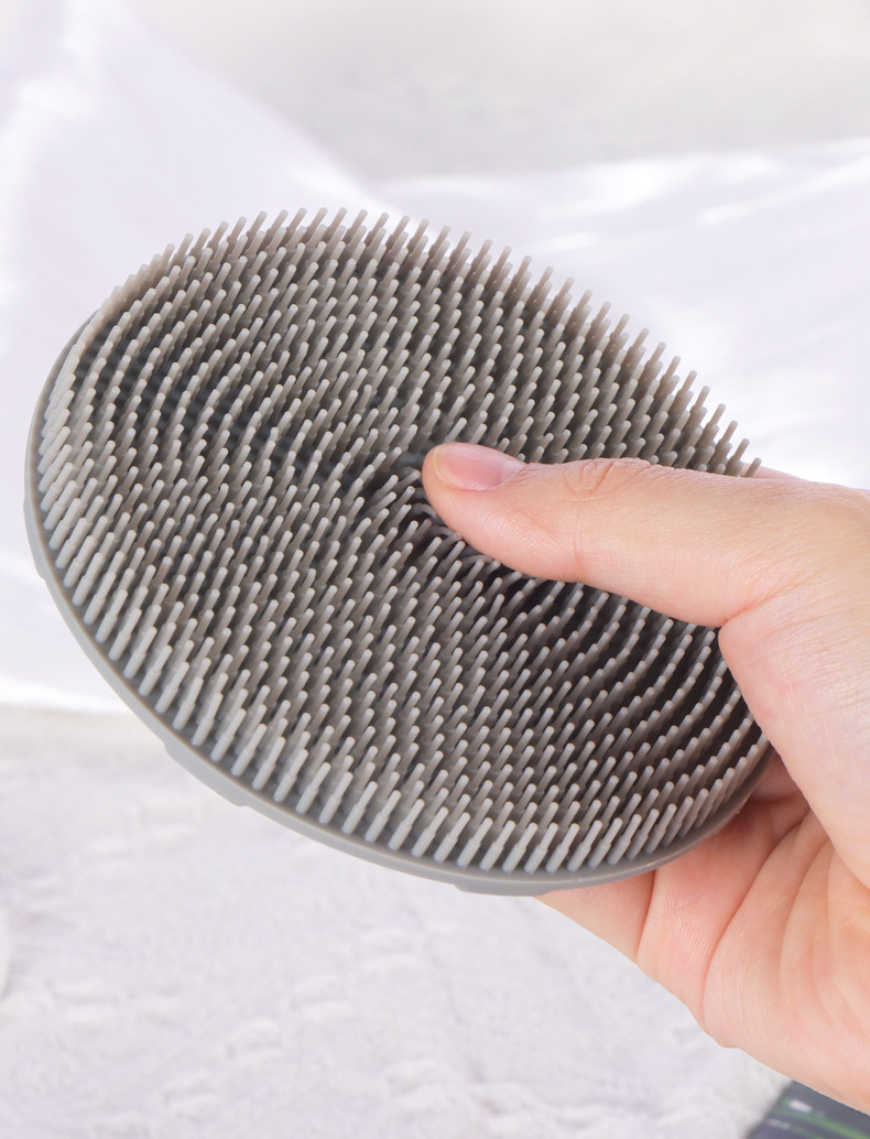 1pc Soft Brush in Black And Gray, a Gentle Exfoliating Pad And Massager Designed for Thorough Cleansing, Free of Fragrances, Perfect for Eliminating Dead Skin