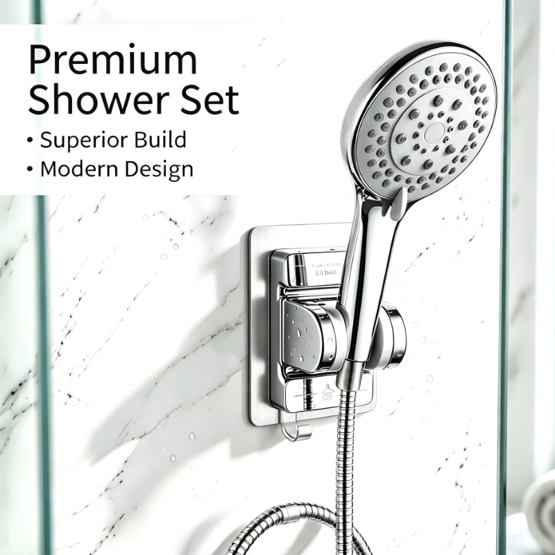 3pcs Multi-Mode Booster Handheld Shower Set with Hose and Bracket