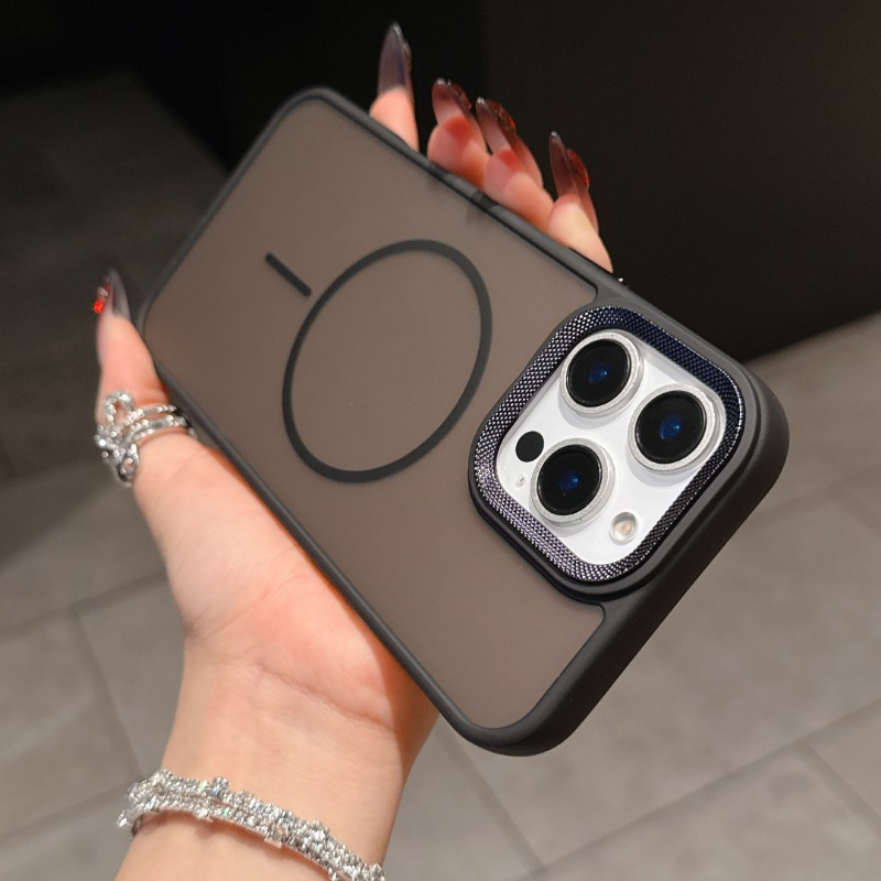 Coque Magnétique Mate Pour IPhone 12 à 16 Pro Max - Avec Anneau Support Et Protection 360°