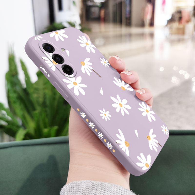 TEMU Phone Case - Soft Shell Phone Case For For Galaxy A17, A07, A57, A37 With A Muted Daisy Design, Designed To Prevent Falls