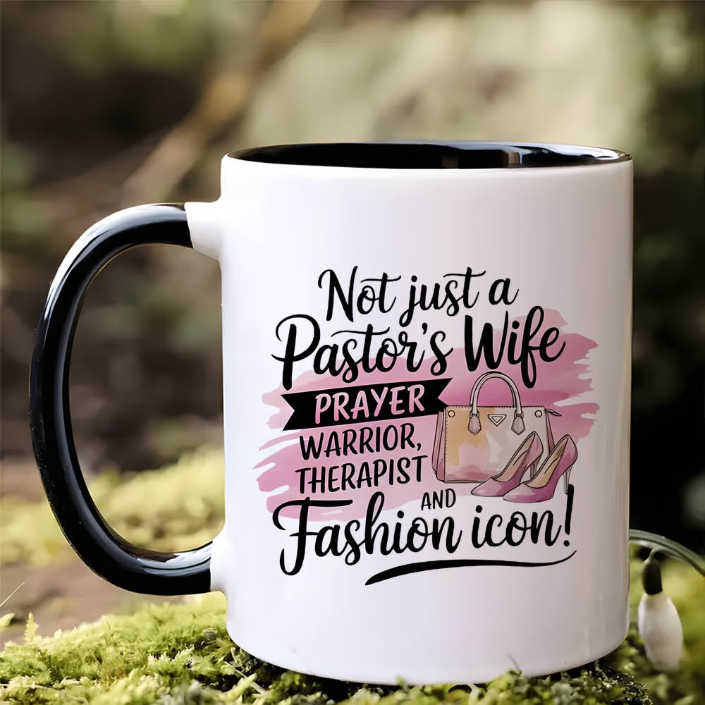 TEMU Water Bottles Cup 11oz Ceramic Coffee Mug " A Pastor's Wife" - Inspirational Quote, Insulated, Reusable