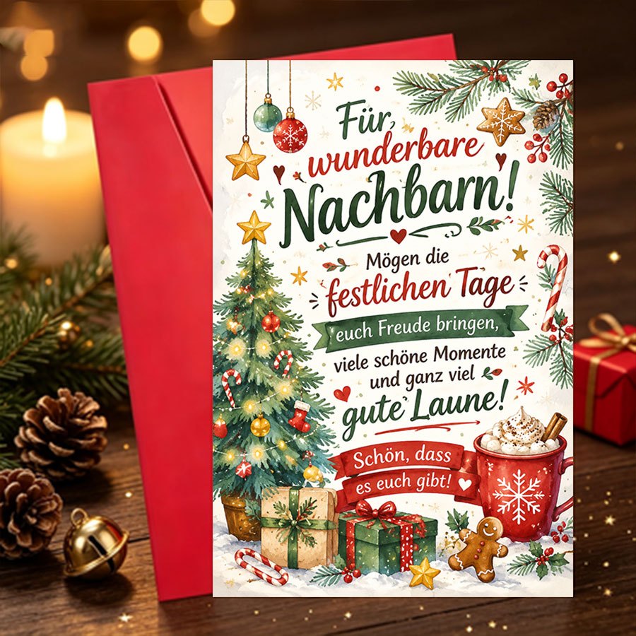 Image of 1 Set Christmas Greeting Card Christmas Greeting Card For Neighbors Ideal For Gifting