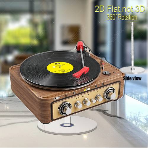 2d flat 1pc rotating acrylic vintage record player with spinning vinyl record suitable for home office bookshelf decor player gift for nostalgic for music lovers birthday present for vinyl enthusi