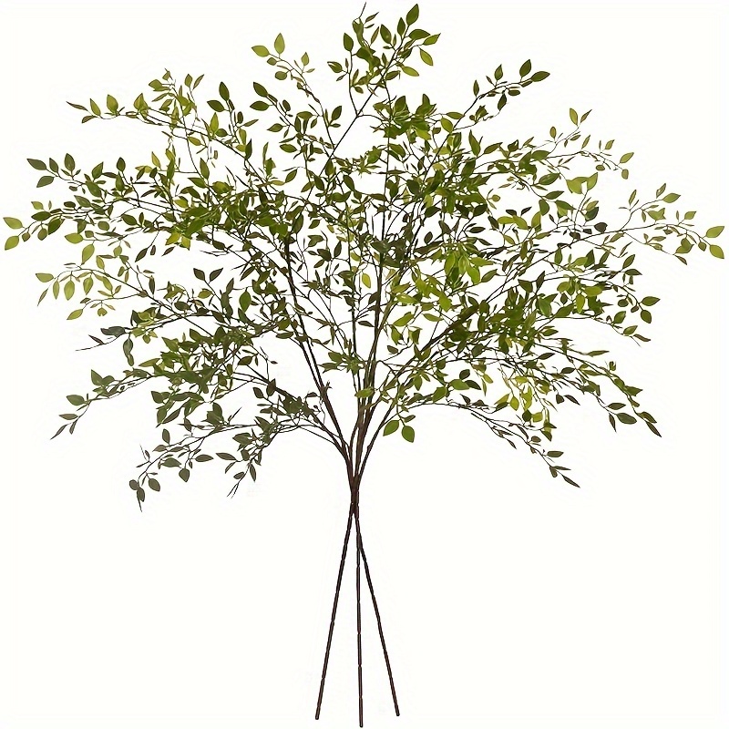 TEMU 3psc, 43.3inch Tall Artificial Southern Bamboo Plants- Branches, Realistic Leaf Design, Suitable For Home Decoration, Used In Living Rooms,