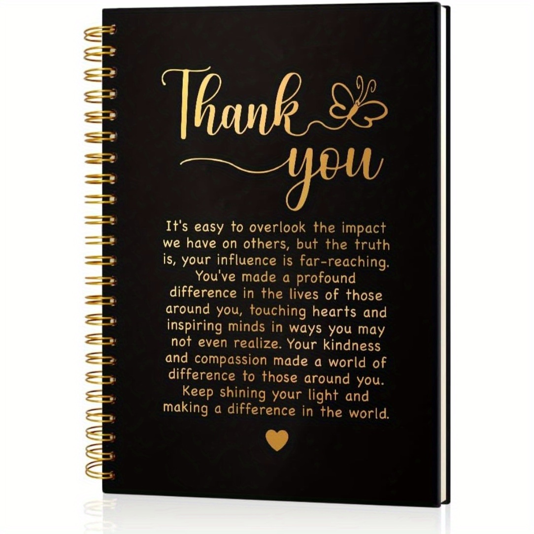 

Elegant Golden Hardcover Spiral Notebook - Perfect Thank You Gift For Coworkers, Employees, And - Appreciation Present For Team , Teachers - 5.5x8.3" With 50 Pages