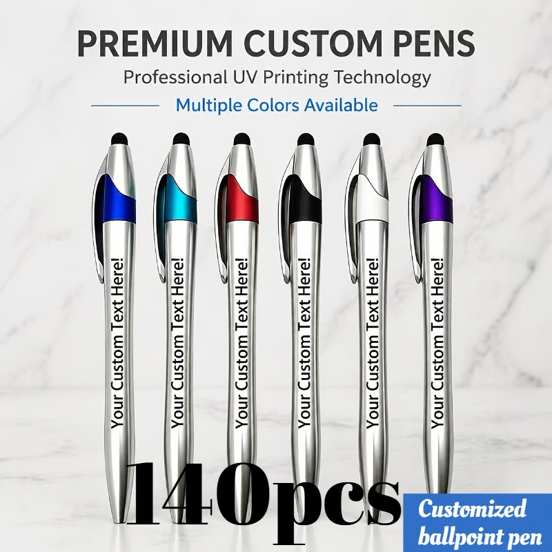 TEMU 50/140pcs Stylos à bille rétractables premium personnalisés, personnalisée du nom et du , écriture fluide pour journal de notes, stylo spécial