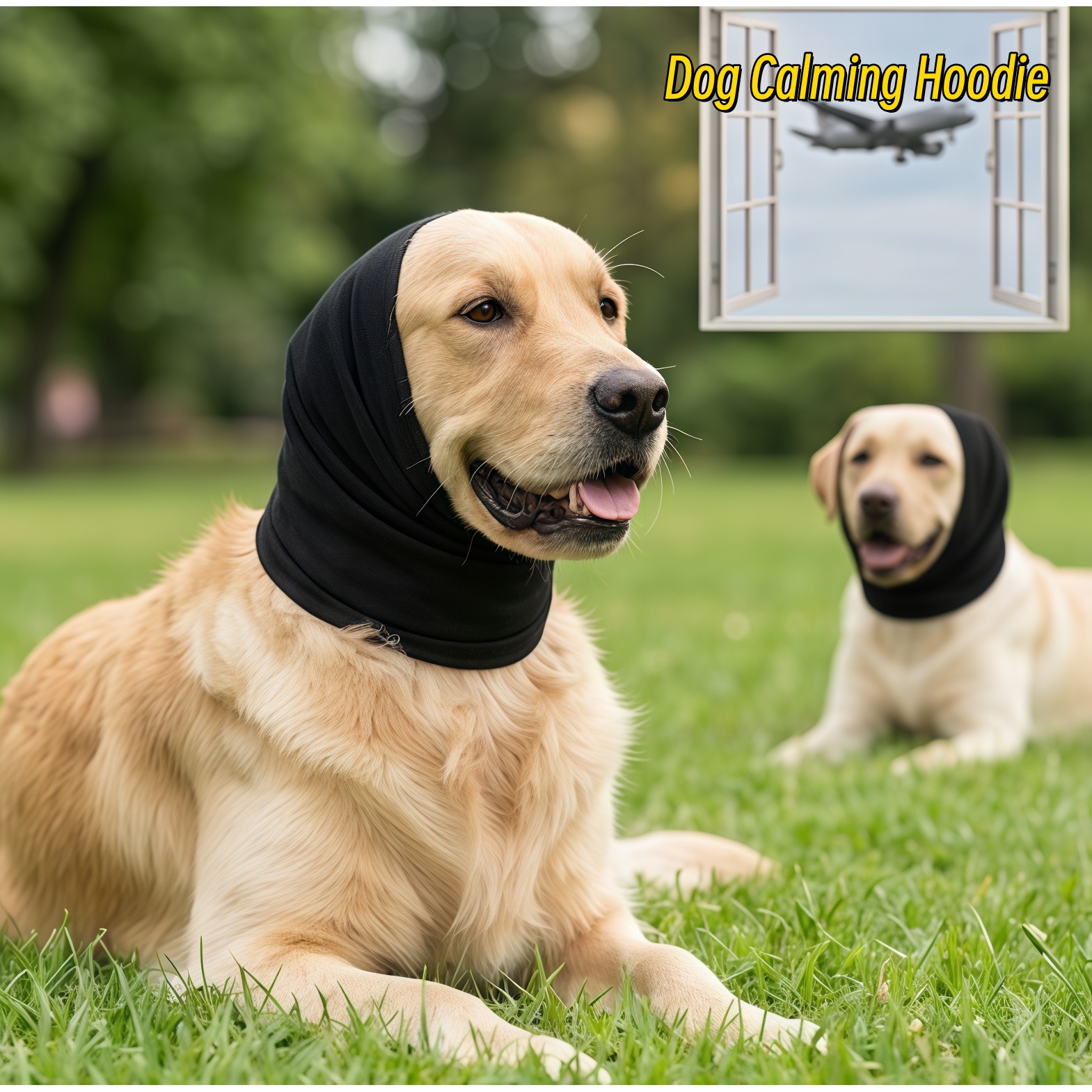 TEMU Felpa con cappuccio calmante per cani e paraorecchie antirumore adatti a cani di taglia /media/grande - Fascia per antiansia con copertura