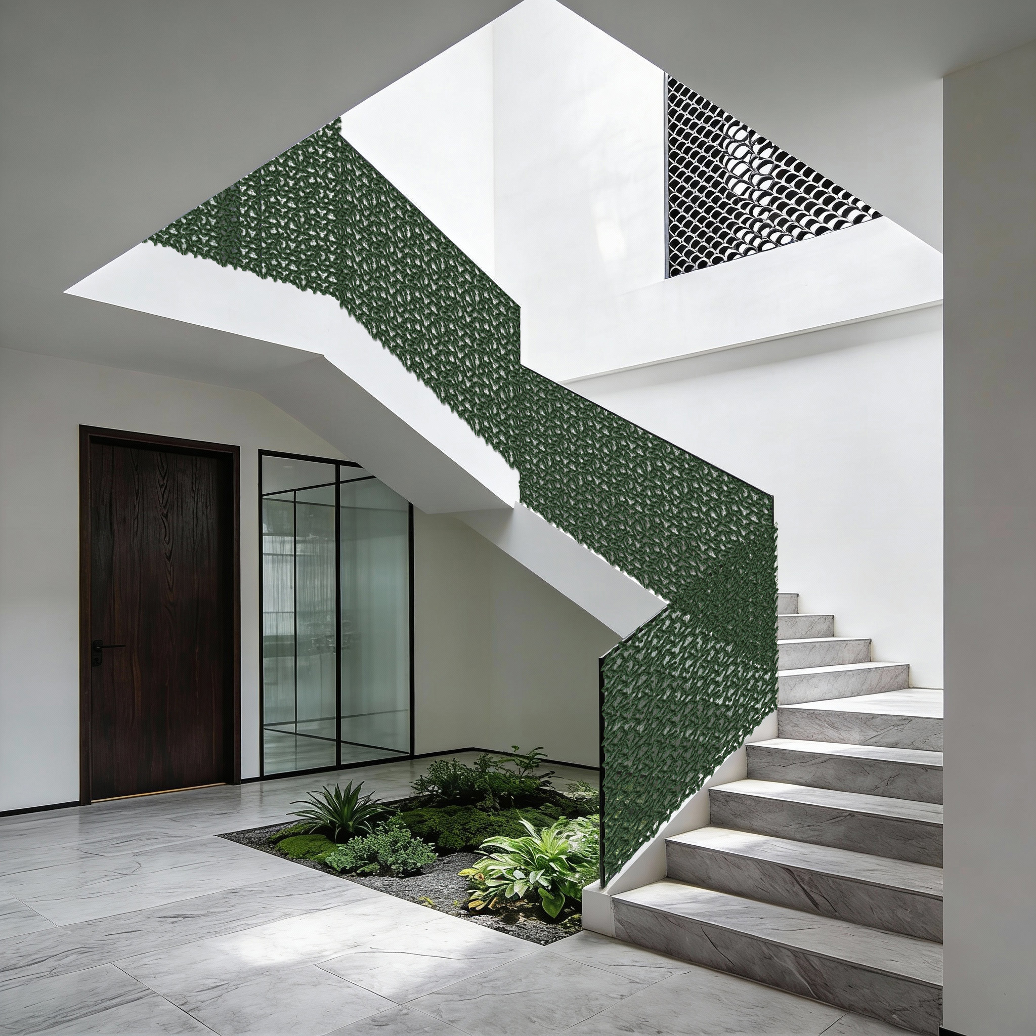 Simulated Ivy Fence Outdoor Privacy Screen Plastic Panel Faux Tree Leaves, 3/6/9/12/15/18square Meters Uv-resistant Pe Hedge Screen, Weatherproof Modular Artificial Greenery For Balcony