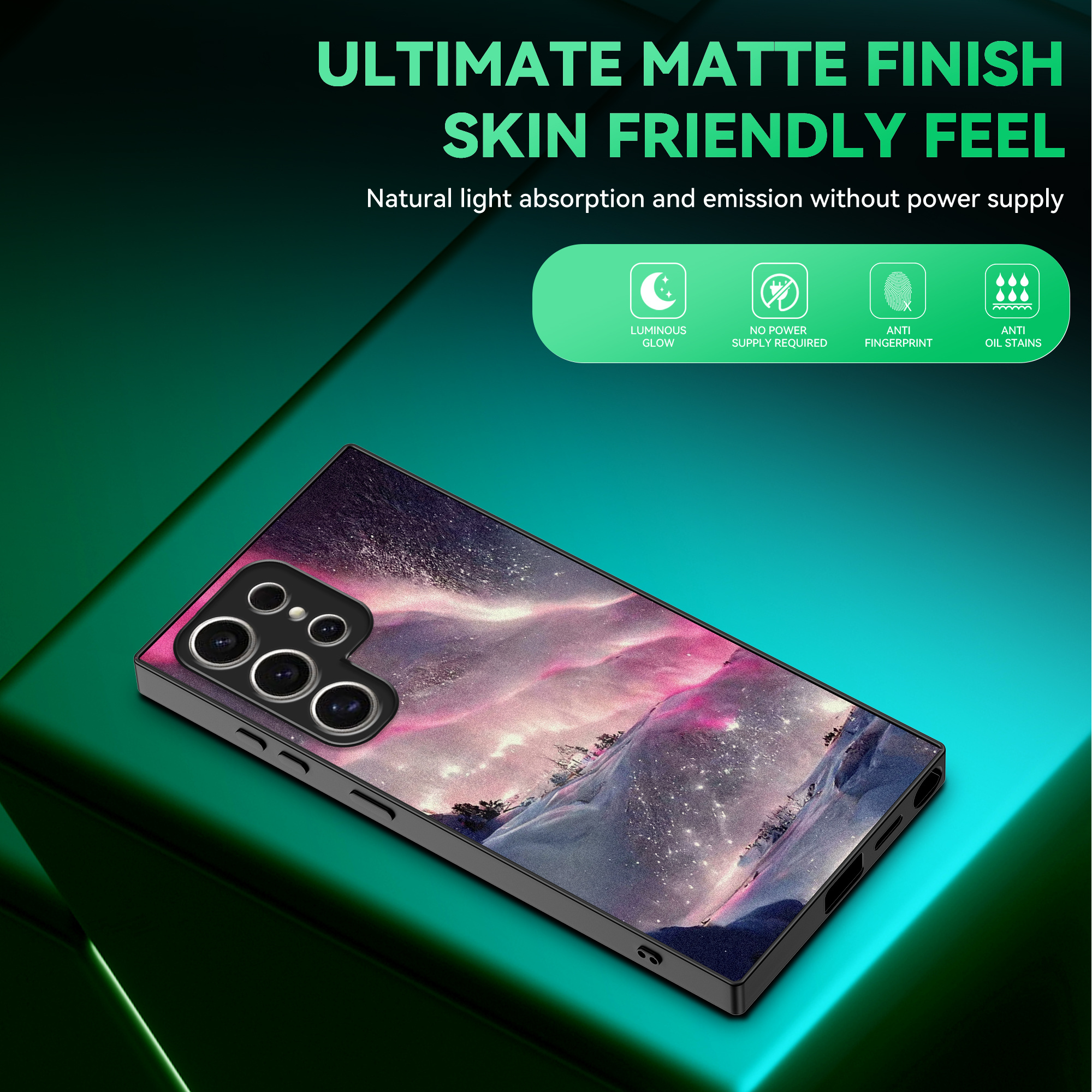 Image of Phone Case - A Luminous Phone Case With A Romantic Starry , Compatible With Note20/10/9/ And S25 Ultra/s24/s23/s22/s21/s20/s30/s11/s10/s9/s8/s7 Series. It Without Needing A Power Source. Featur