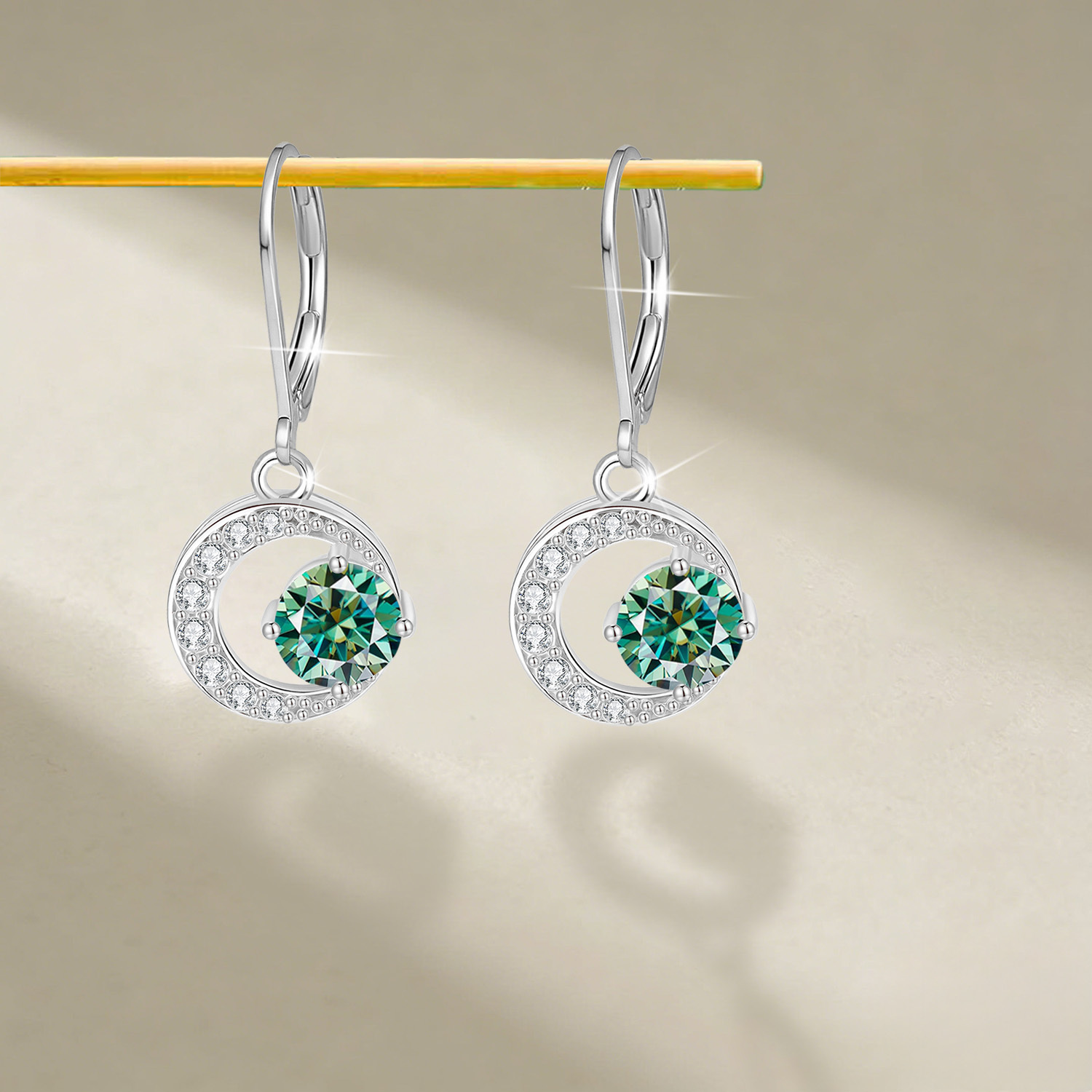 Men's Moissanite Earrings with Hypoallergenic Hooks, Gift for Him