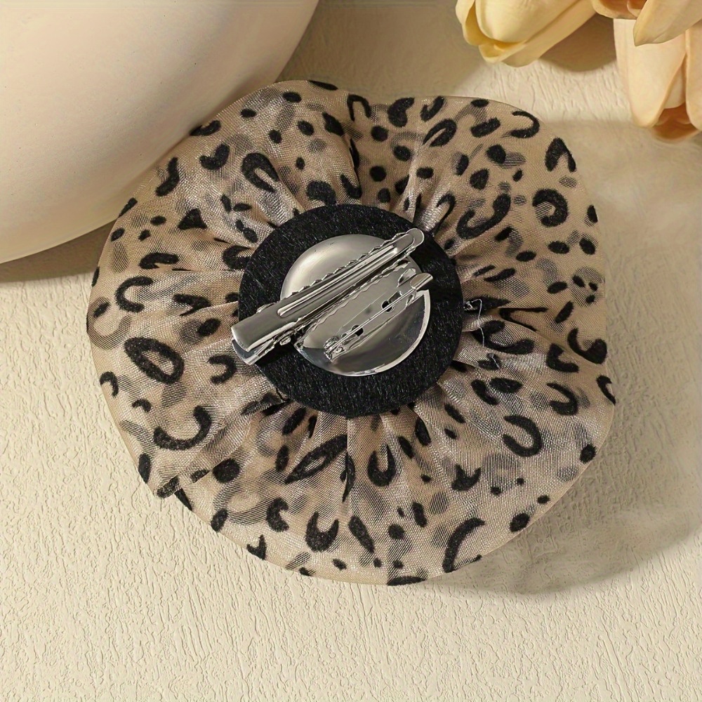 Leopard Print Floral Lace Brooch, Classic Fashion Accessory