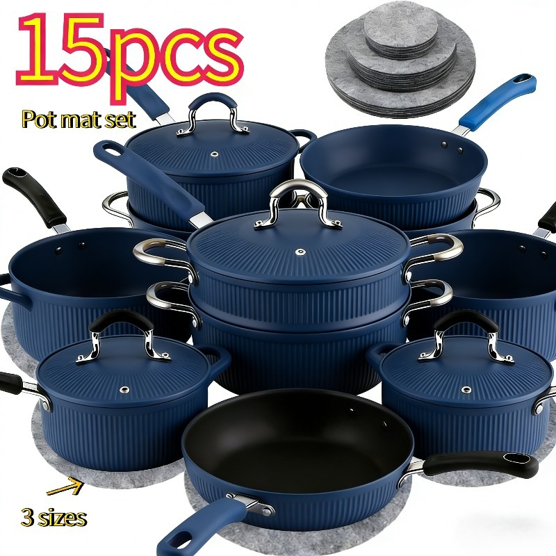 TEMU 15pcs Felt Tray Protector Set| Anti-friction Mat For Bowls And Dishes, Soft Storage Packaging Board, Food Tray Divider Pad, Divider Protective