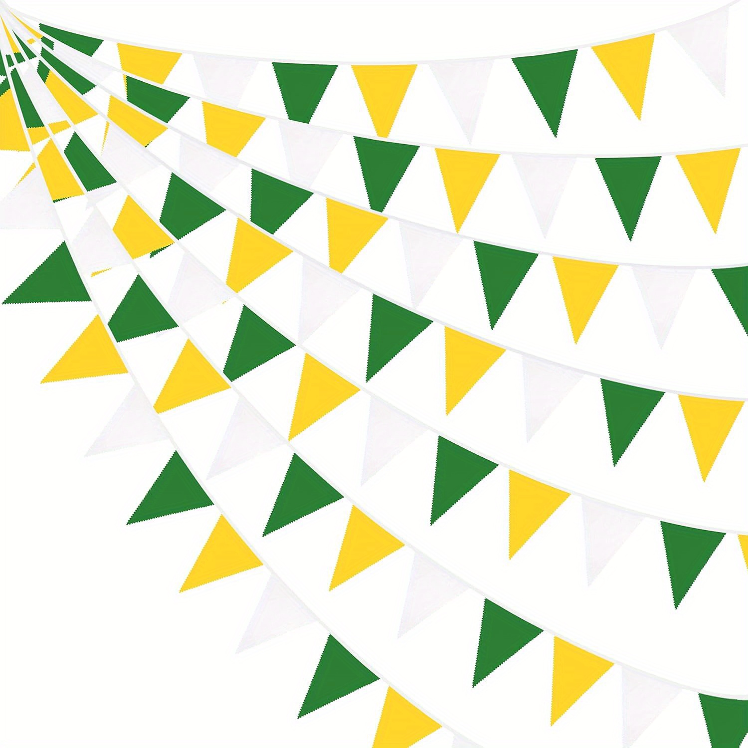 TEMU 3 Packs 32 Ft White Pennant Banner Fabric Pennant Bunting Garland Spring/ Summer Party Decorations Birthday Wedding Engagement Baby Shower Tea