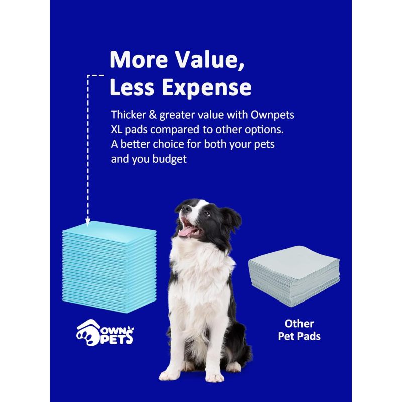 Extra Large Pad 80 X 90cm, Leak- Proof 6- Layer Pet Potty Training Pads Pee Pads with Quick- Dry Surface for Pets, Puppies, Adult, Sick and Aging Dogs, 40 Counts
