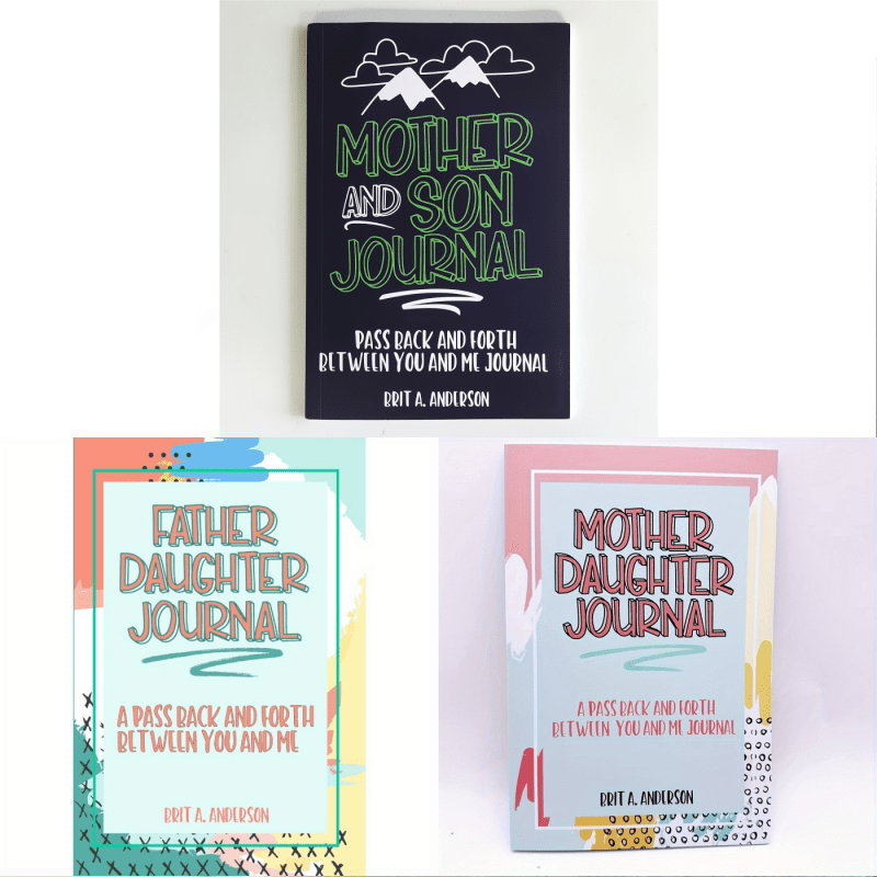 

Set Of 4 Interactive Family Journals - , Father & Daughter Diaries With Abstract Covers - Strengthen & Create Through