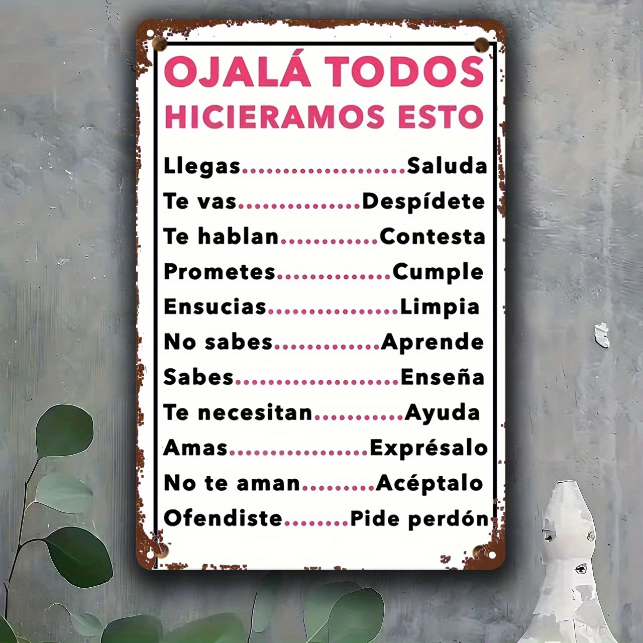 TEMU [ 2D] 1 pieza, letrero de metal vintage español, " HICIERAMOS ", placa de metal para cueva de hombre, dormitorio, baño, bar, cocina, oficina,