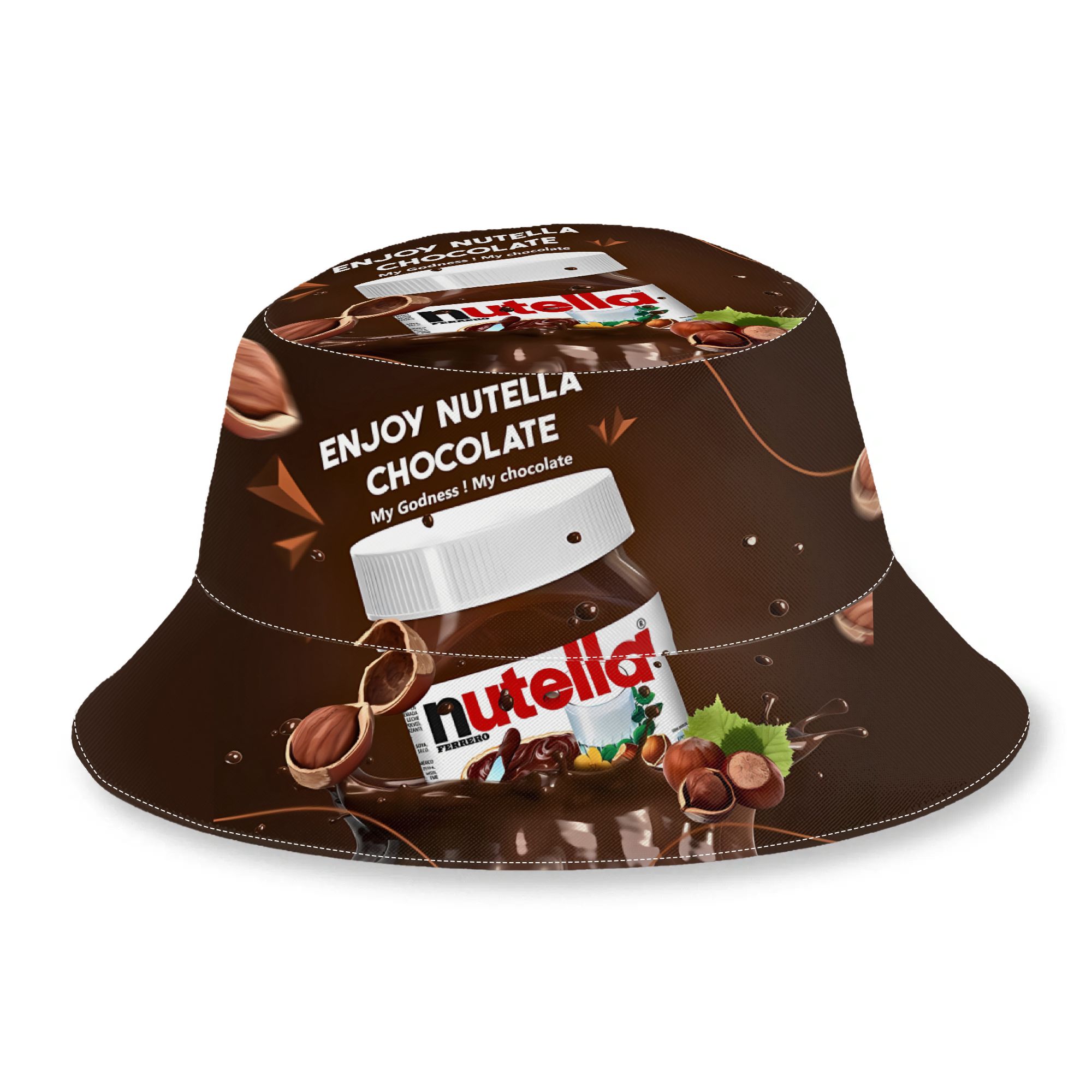 TEMU Chocolate Spring Autumn Retro Panama Bucket Hat Unisex Face Slimming Fashion Basin Cap