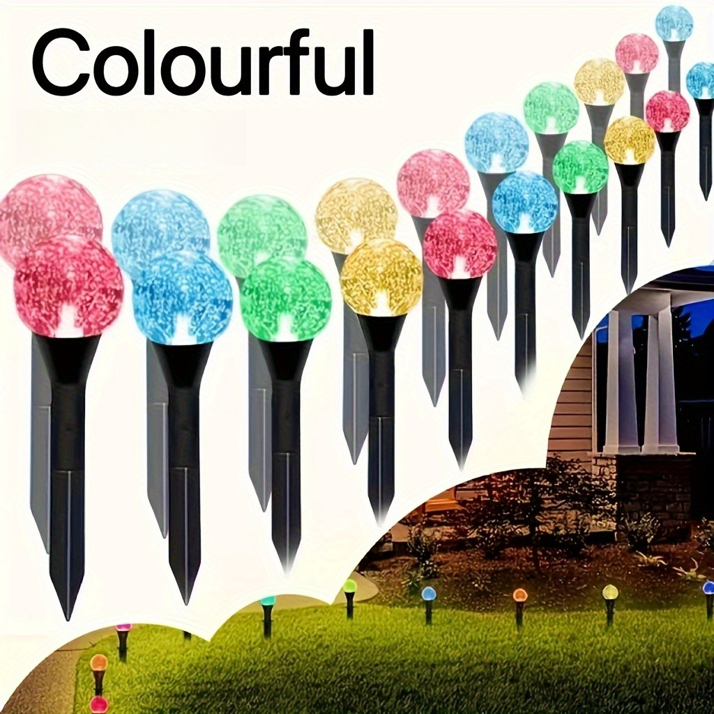 TEMU Solar Crystal Ball , 40 Led Outdoor Solar Garden Lights, Warm White/white/color Changing Mode, Automatic From Dusk To Dawn, , Courtyard, Lawn,