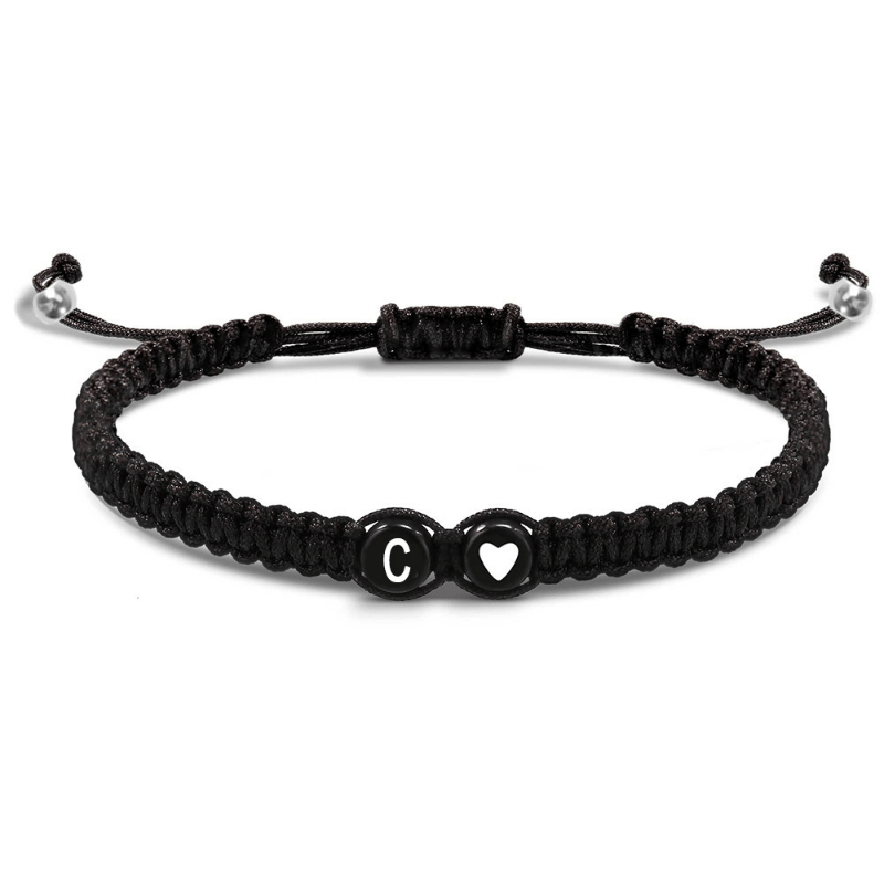 Heart Bracelet with 26 Letters, Perfect for Couples