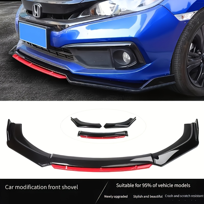 TEMU 4pcs Car Front Lip Spoiler Set - Stylish Upgrade For , Compact Vehicle Mudguard Modification Additions, And Long-lasting Protection For Mudguards, Car , And Modification Additions