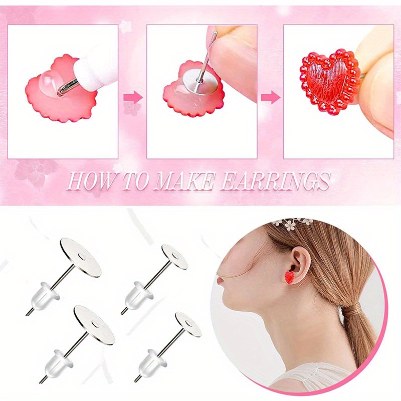 150pcs Stainless Steel Flat Head Ear Studs and Earring Posts