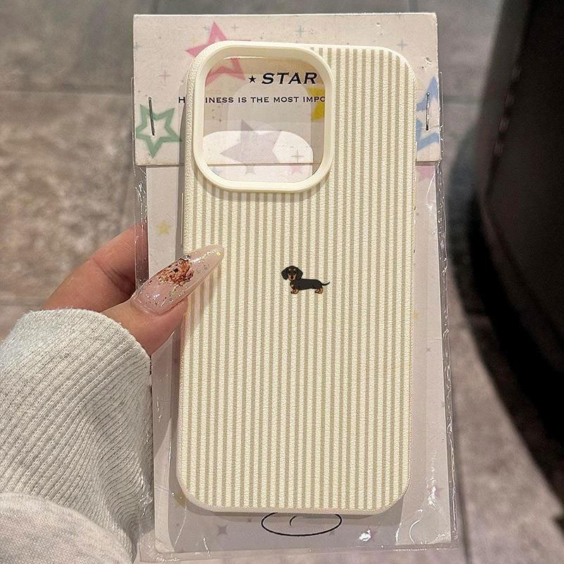 TEMU Phone Case: Striped Puppy Pattern Tpu Phone Case, Stylish And Versatile, Suitable For Iphone 17 Max, Iphone 16/15/14/13/12//pro