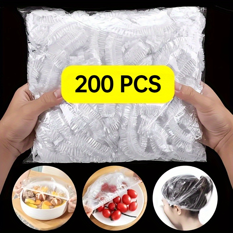 TEMU 100/ 200 Disposable Plastic Wrap - Food Grade Elastic Plastic Wrap, Fruit And Vegetable Plastic Wrap, Suitable For Kitchen, Picnic, Barbecue,