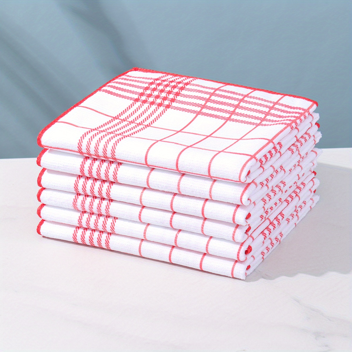 12-Pack Highly Absorbent and Lint-Free Dish Cloths for Quick Cleaning, Suitable for Coffee Machines, 4-Color Kitchen Tea Towels, Checkered and Plaid Kitchen Towels, for Kitchen and Dining, Kitchen Supplies, Gift Towels, Dish Drying, Coffee Machine