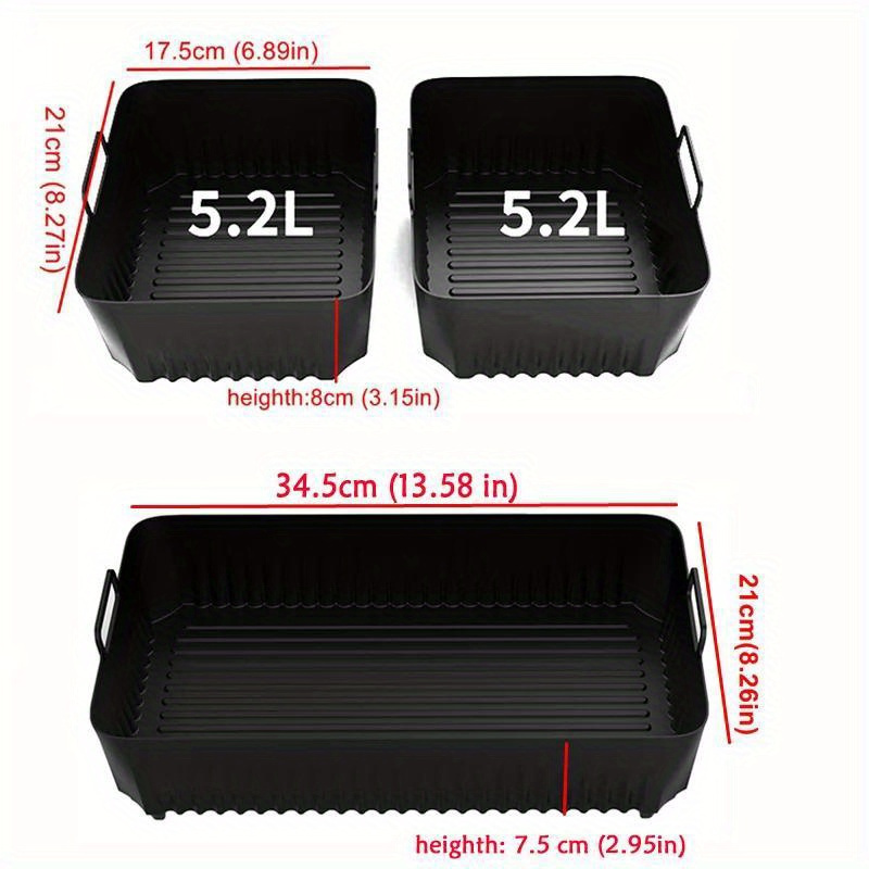   af500 air fryer compatible silicone tray set 5 2  4l non stick baking baskets reusable food contact safe liners for oven   pan details 7