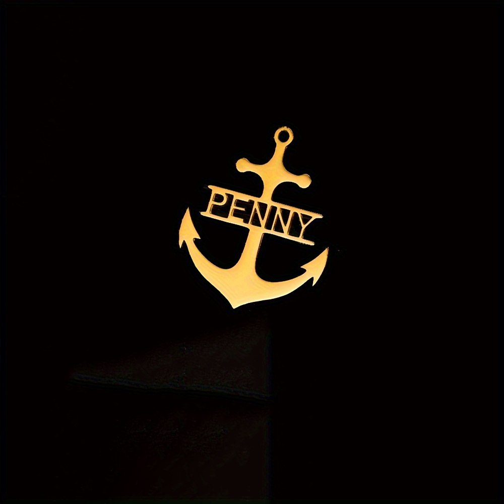 TEMU Customizable Anchor-shaped Brooch, Suitable For Women, Personalized Name Lapel Pin, Hip-hop Y2k Style, Universal Accessory For Backpacks, Hats,
