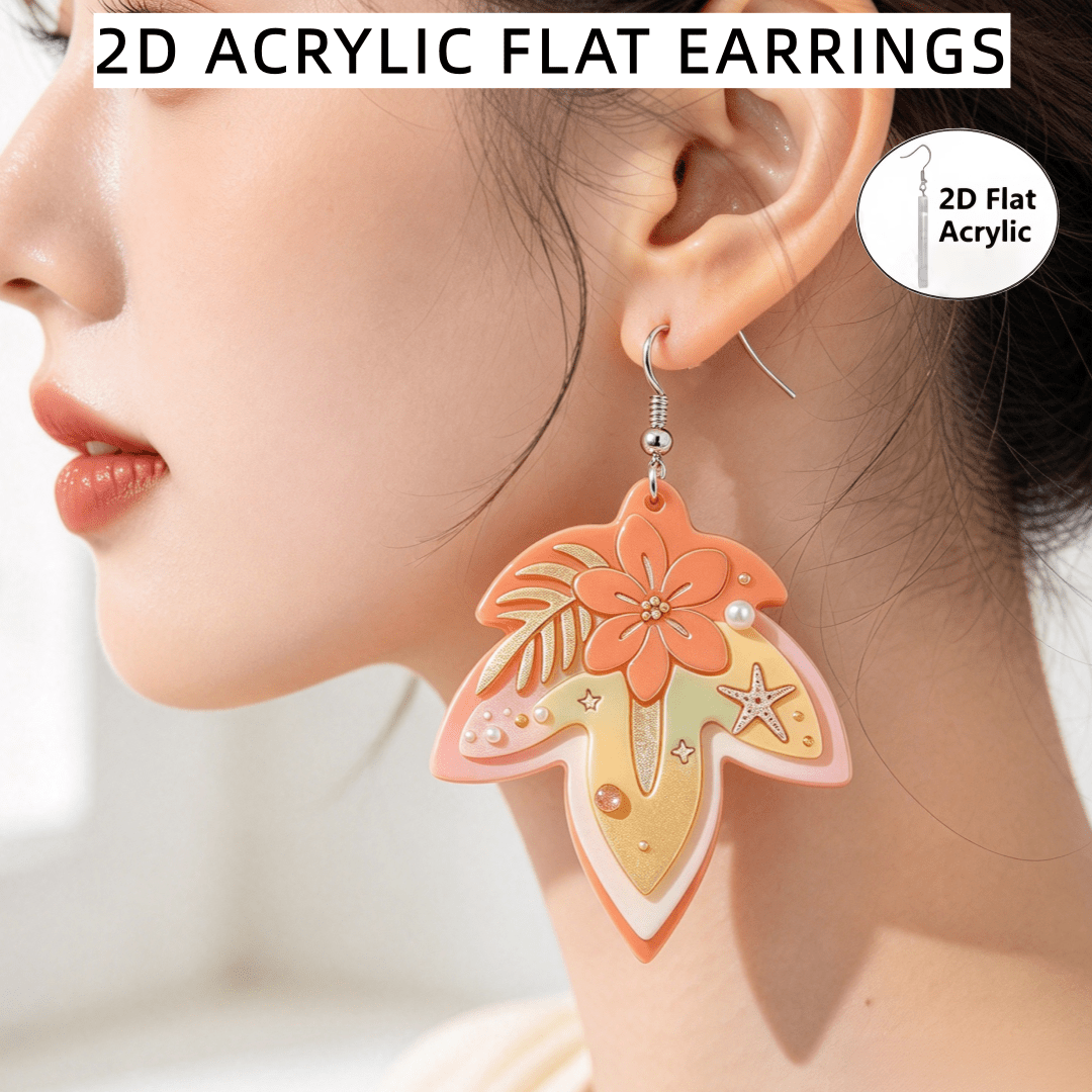 Bohemian Flower Starfish Pattern Dangle Drop Earrings