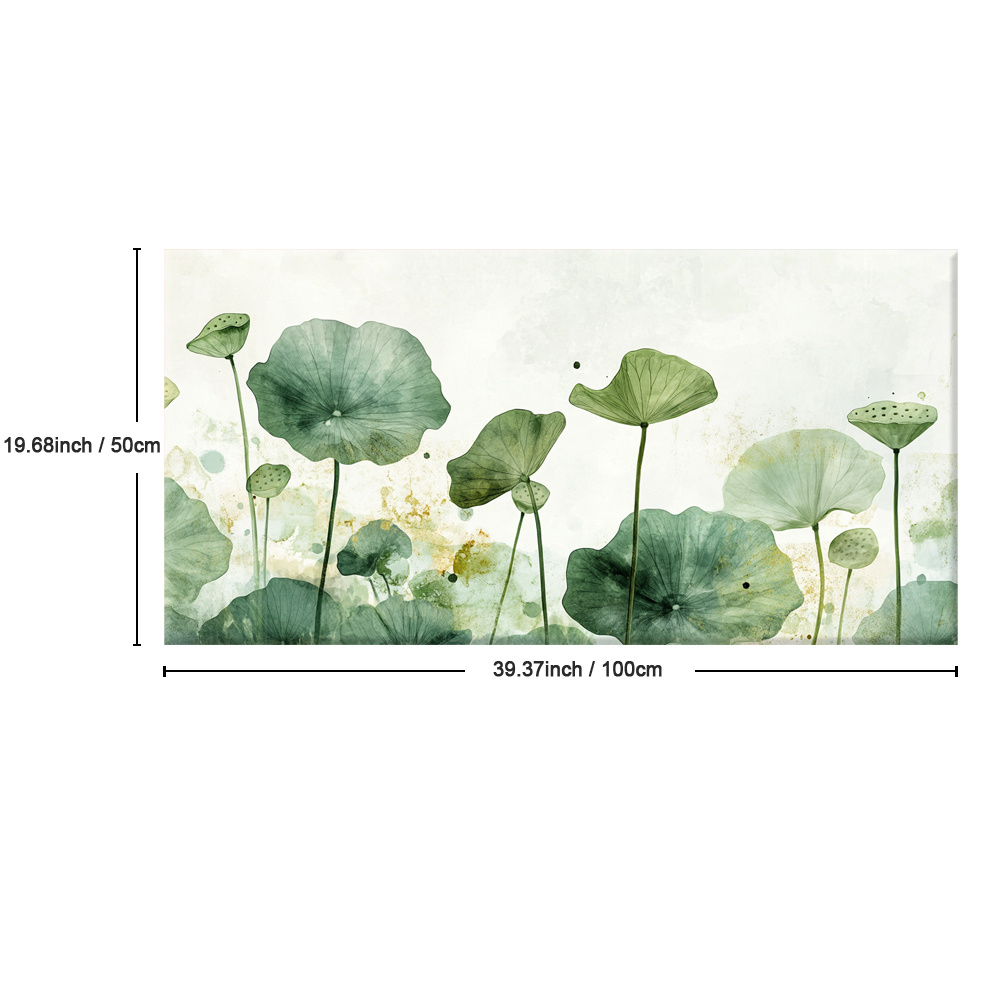TEMU 1pc Framed For Lotus Leaf Wall Decor, Watercolor Style Posters, Artwork Paintings, Abstract Decorative Artwork, Paintings, Wall Decor, Room